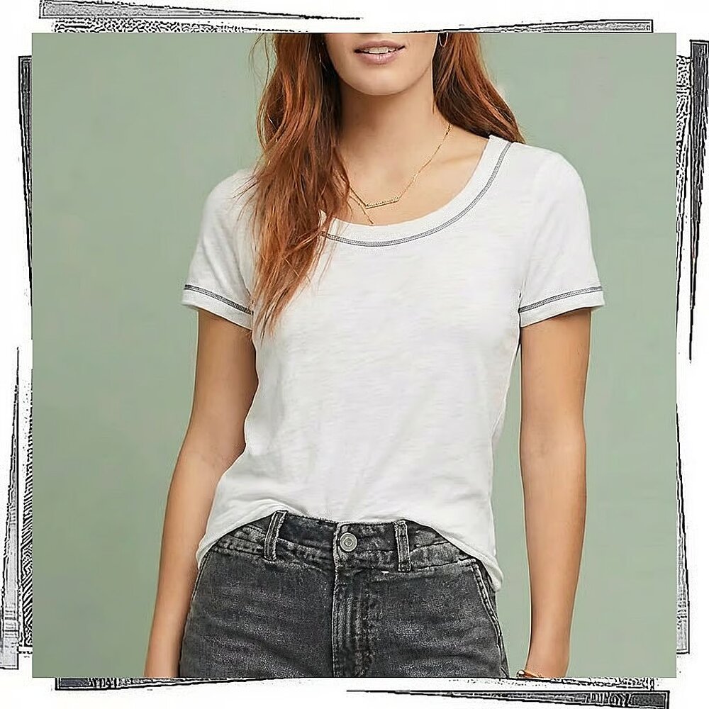 White Top w/ Blue Stitching (S) by Free People